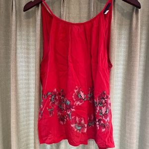 Red floral tank top from Blue Rain